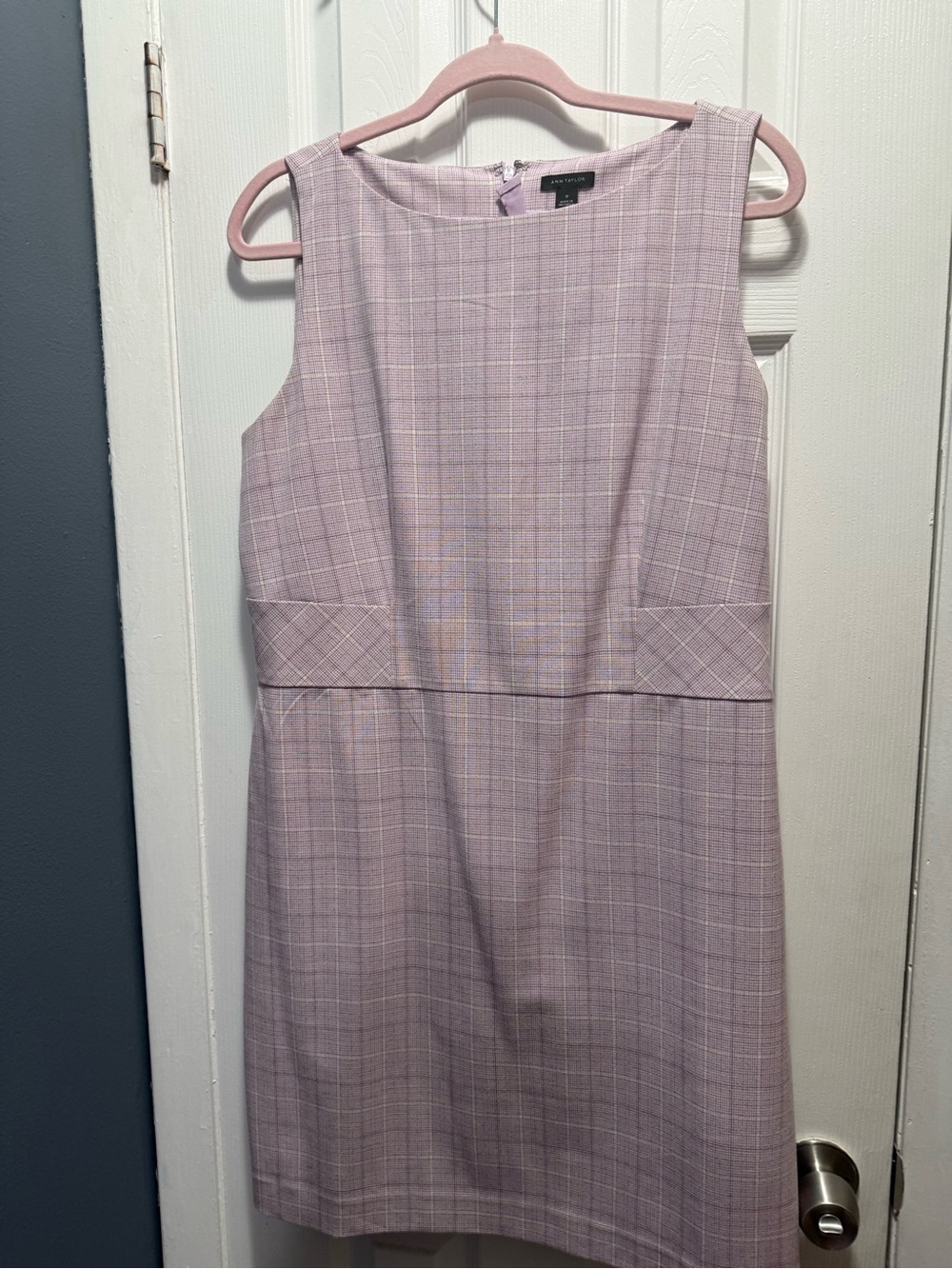 Ann Taylor Lavender Plaid A-Line halter Dress